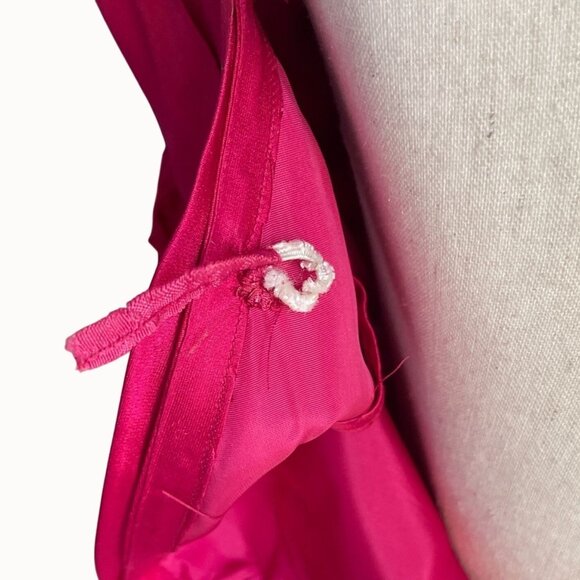 Vtg 50s Ceil Chapman Stunning Red Pink Satin Fitted Sheath Retro Cocktail Dress - Picture 12 of 13